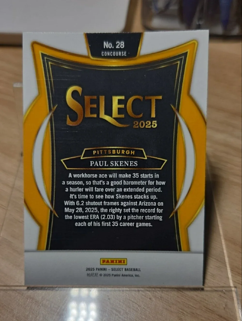 2025 Panini Select Paul Skenes Baseball Card – Green, Black, Gold